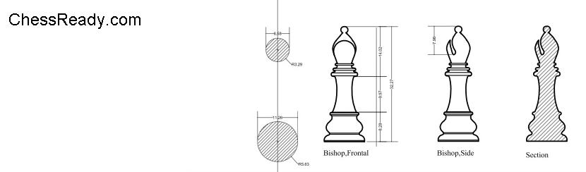 Bishop dimensions in mm Bishop dimensions in mm