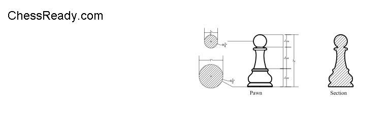 Pawn Piece outline in inches Pawn Piece outline in inches